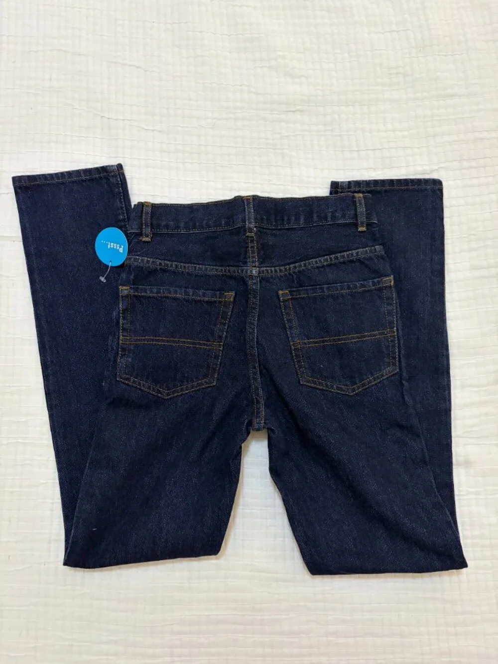 New The Childrens Place Pants Boys 12 Slim Blue Denim Dark Wash Skinny Jeans
